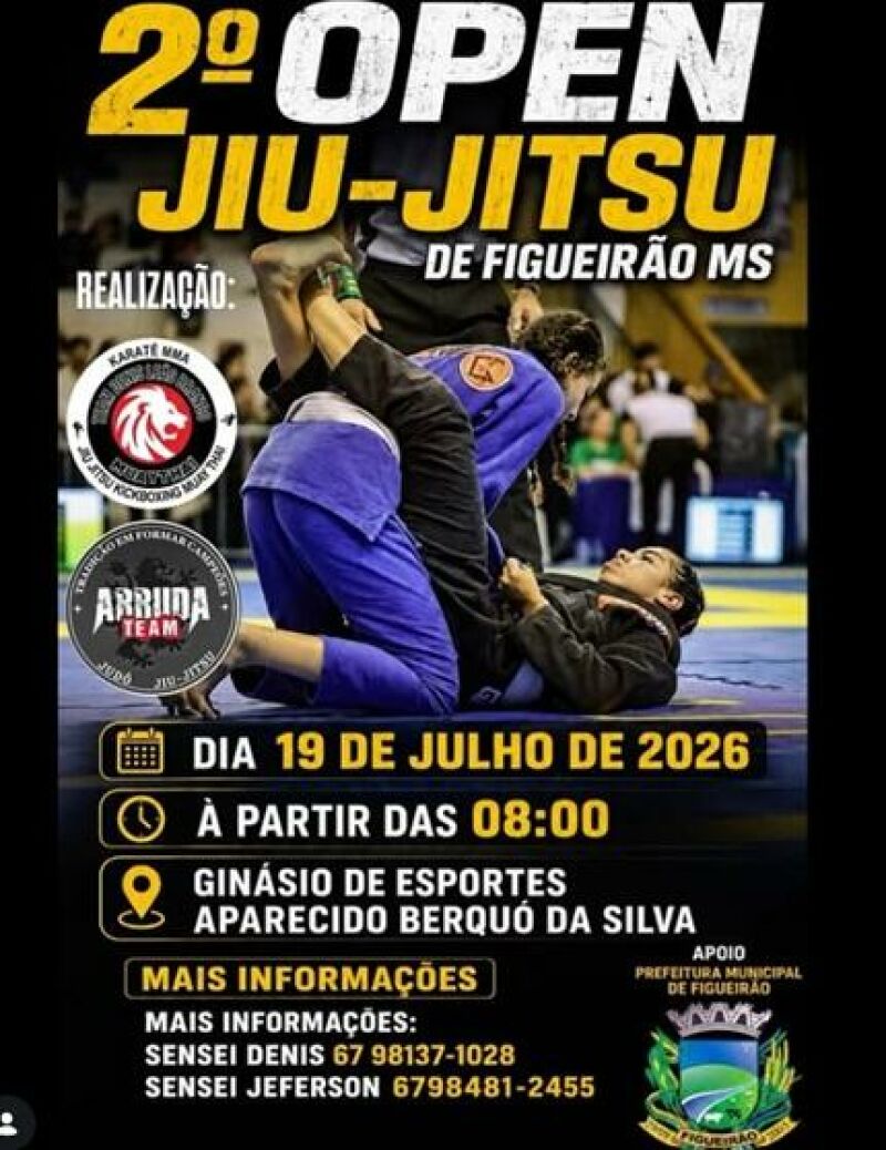 Imagem ilustrativa da matéria Figueirão recebe 2º Open de Jiu-Jitsu com atletas de diversas categorias no dia 19 de julho